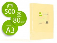 PAPEL DE COR Q-CONNECT DIN A3 80GR CHAMPAGNE EMBALAGEM DE 50