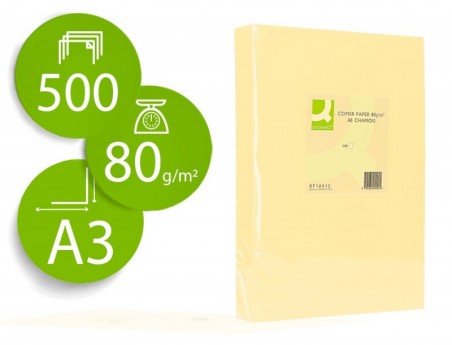 PAPEL DE COR Q-CONNECT DIN A3 80GR CHAMPAGNE EMBALAGEM DE 50