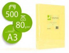 PAPEL DE COR Q-CONNECT DIN A3 80GR AMARELO EMBALAGEM DE 500