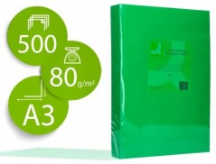 PAPEL DE COR Q-CONNECT DIN A3 80GR VERDE INTENSO EMBALAGEM D