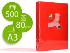 PAPEL DE COR Q-CONNECT DIN A3 80GR VERMELHO INTENSO EMBALAGE