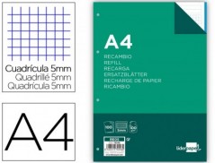 RECARGA LIDERPAPEL A4 100 FOLHAS 100 G/M2 QUADRICULA5 MM SEM