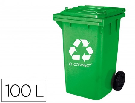CESTO Q-CONNECT PLASTICA 100L COM CAPA VERDE 115X50X56 CMS