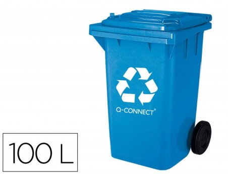 CESTO Q-CONNECT PLASTICA 100L COM CAPA AZUL 115X50X56 CMS