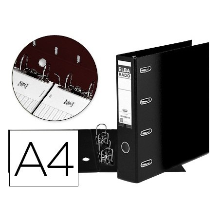 PASTA DE ARQUIVO DE ALAVANCA ELBA CARTAO FORRADO DIN A4 PRET