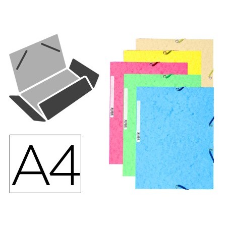 10un PASTA DE ELASTICOS EXACOMPTA DIN A4 3 ABAS CARTOLINA LU