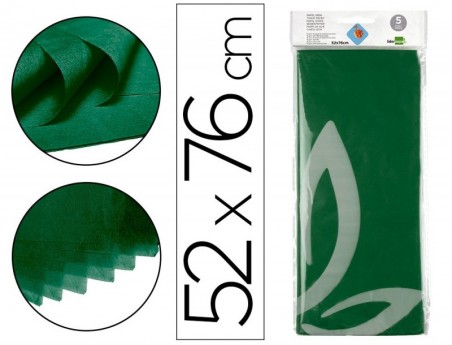 PAPEL SEDA LIDERPAPEL VERDE ESCURO 52X76CM 18 GR/M2 BOLSA DE