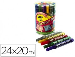 COLA GLITTER UHU 24 X 20 ML CORES SORTIDAS