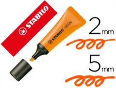 10un MARCADOR STABILO FLUORESCENTE 72 LARANJA NEON