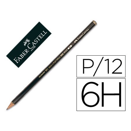 12un LAPIS DE GRAFITE FABER 9000 6H -UNIDADE