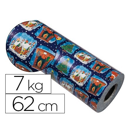 PAPEL FANTASIA VERG 7002-62 NAVIDAD BOBINA 62 CM 7 KG