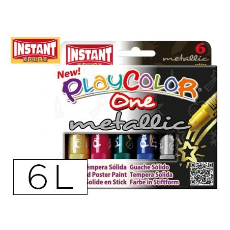 GUACHE SOLIDO EM BARRA INSTANT ESCOLAR CAIXA DE 6 CORES META