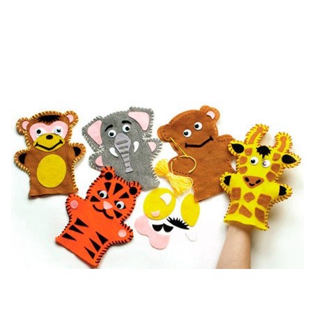 CONJUNTO DE COSTURA PARA MARIONETAS DE ANIMAIS SELVA BOLSITA
