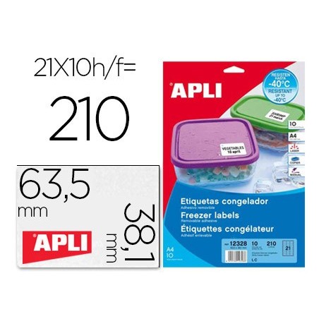 ETIQUETAS ADESIVAS APLI 12328 MEDIDAS 63,5X38,1 MM PARA CONG