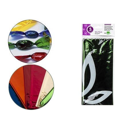 PAPEL CELOFANE LIDERPAPEL 50X70 CM 22G/M2 BOLSA DE 5 FOLHAS