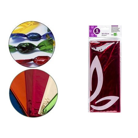 PAPEL CELOFANE LIDERPAPEL 50X70 CM 22G/M2 BOLSA DE 5 FOLHAS