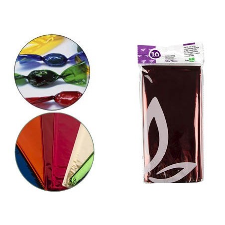 PAPEL CELOFANE LIDERPAPEL 50X70 CM 22G/M2 BOLSA DE 10 FOLHAS