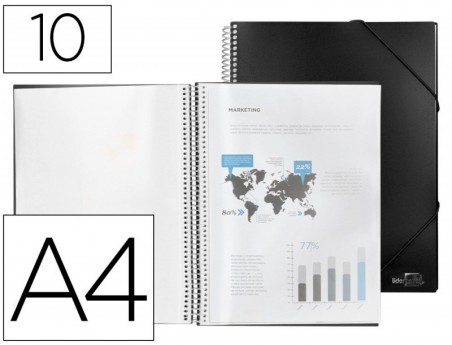 CAPA CATALOGO LIDERPAPEL COM ESPIRAL 10 BOLSAS POLIPROPILENO