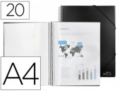 CAPA CATALOGO LIDERPAPEL COM ESPIRAL 20 BOLSAS  POLIPROPILEN