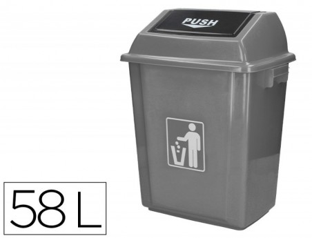 CAIXOTE DE LIXO INDUSTRIAL Q-CONNECT COM TAMPA DE EMPURRAR 5