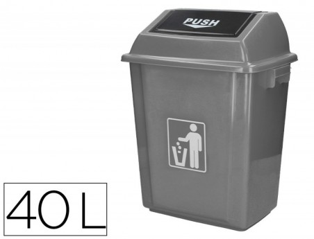 CAIXOTE DE LIXO INDUSTRIAL Q-CONNECT COM TAMPA DE EMPURRAR 4