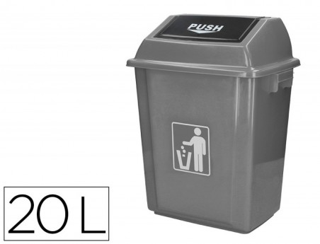 CAIXOTE DE LIXO INDUSTRIAL Q-CONNECT COM TAMPA DE EMPURRAR 2