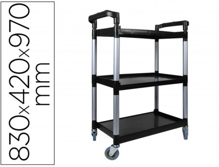 CARRO DE SERVICO MULTIFUNCIONAL Q-CONNECT 3 PRATELEIRAS EM A