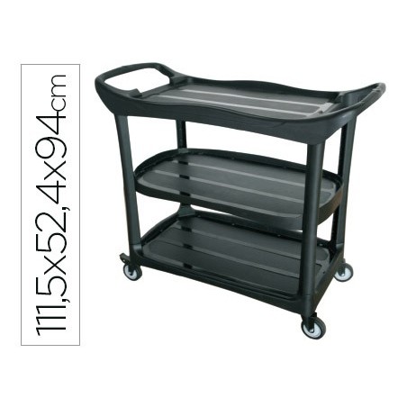 CARRO DE SERVICO MULTIFUNCIONAL Q-CONNECT 3 PRATELEIRAS PLÁS