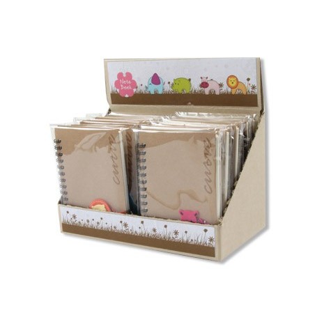 20un BLOC ESPIRAL FANTASIA ANIMALES 105X135MM PAPEL 70G/M2