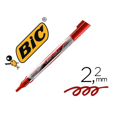 12un MARCADOR BIC VELLEDA LIQUID POCKET PONTA REDONDA 2,2 MM