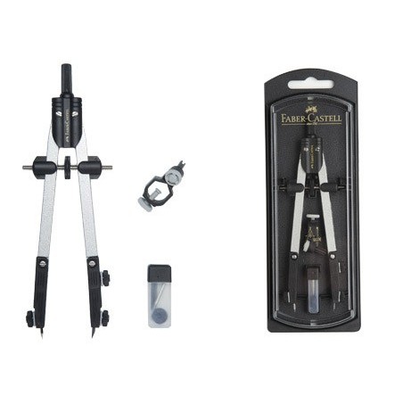 COMPASSO FABER CASTELL ESCOLAR DE AJUSTE RAPIDO COM ADAPTADO