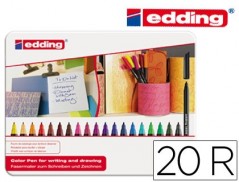MARCADOR EDDING PONTA FIBRA 1200 CAIXA DE 20 CORES SORTIDAS