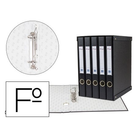 MODULO DE 5 PASTAS DE ARQUIVO PARDO 2 ANEIS DE 25 MM FOLIO C