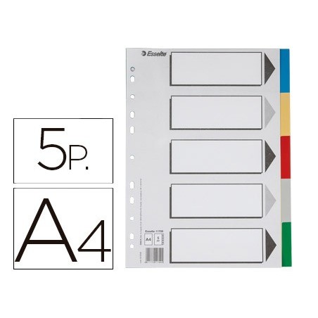 SEPARADOR ESSELTE DE PLASTICO CONJUNTO DE 5 SEPARADORES DIN