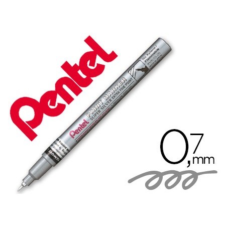 12un MARCADOR PENTEL PERMANENTE MFP10-Z PRATEADO PARA PINTUR