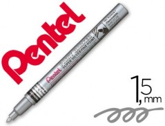 12un MARCADOR PENTEL PERMANENTE MSP10-Z PRATEADO PARA PINTUR
