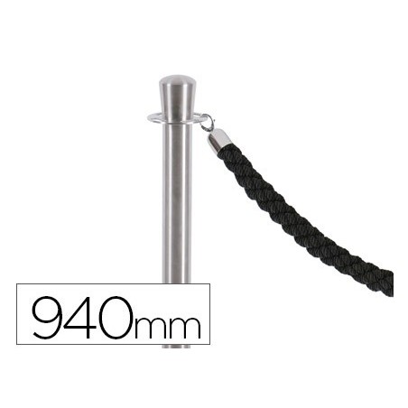 POSTE SEPARADOR CROMADO ACETINADO ALTURA 940 MM BASE 320 MM