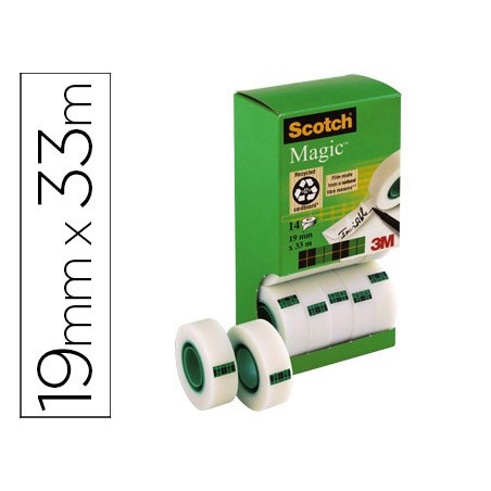 FITA ADESIVA SCOTCH MAGIC 19MM X 33 MT PACK DE 14 ROLOS COM