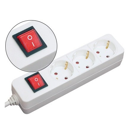 EXTENSÃO 3 TOMADAS MEDIARANGE BRANCA COM INTERRUPTOR COMPRIM