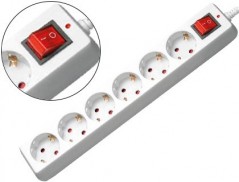 EXTENSÃO 6 TOMADAS MEDIARANGE BRANCA COM INTERRUPTOR COMPRIM