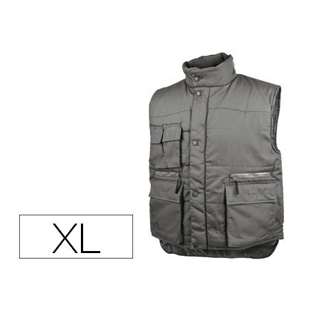 COLETE DETALPLUS MULTIBOLSOS CINTURA ELASTICA COR CINZA TAMA