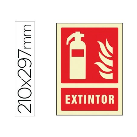 PICTOGRAMA SYSSA SINAL DE  EXTINTOR  EM PVC FOTOLUMINESCENTE