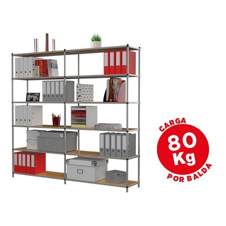 ESTANTE FAST-PAPERFLOW METALICA 6 PRATELEIRAS 80 KG POR PRAT