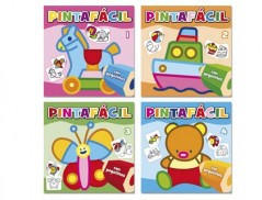 12un CADERNO PARA COLORIR PINTA FACIL COM ADESIVOS 72 PAGINA