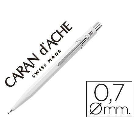 LAPISEIRA CARAN D'ACHE 844 0,7MM CORPO BRANCO ADORNOS CROMAD