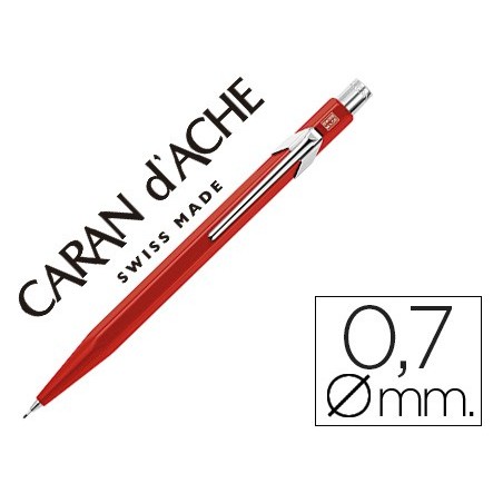 LAPISEIRA CARAN D'ACHE 844 0,7MM CORPO VERMELHO ADORNOS CROM