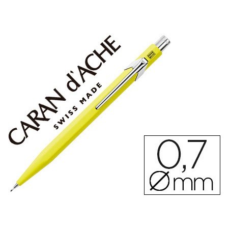 LAPISEIRA CARAN D'ACHE 844 0,7MM CORPO AMARELO ADORNOS CROMA