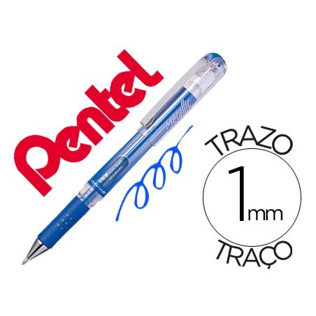 12un ROLLER PENTEL HYBRID GEL K230M PONTA DE 1,0 MM COR AZUL