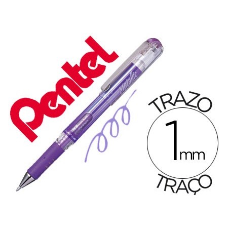 12un ROLLER PENTEL HYBRID GEL K230M PONTA DE 1,0 MM COR VIOL