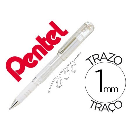 12un ROLLER PENTEL HYBRID GEL K230W PONTA DE 1,0 MM COR BRAN